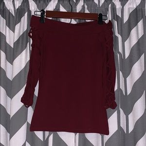 Off the shoulder long sleeve shirt